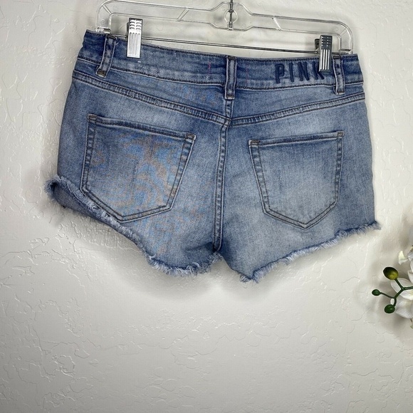 PINK Victoria Secret Cut off Blue Jean Shorts 6 - Picture 2 of 4